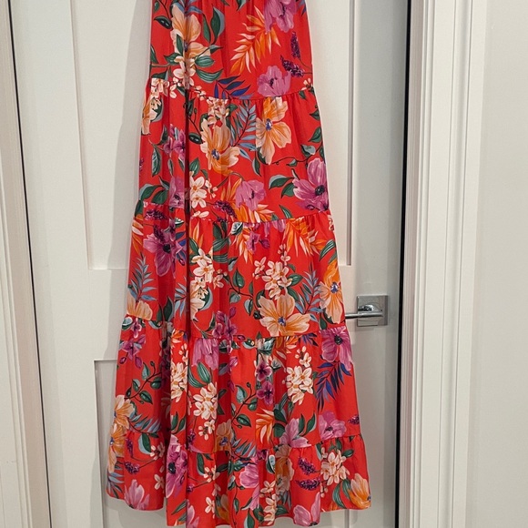 Eliza J Red Floral Maxi Dress with Spaghetti Straps - Picture 3 of 6